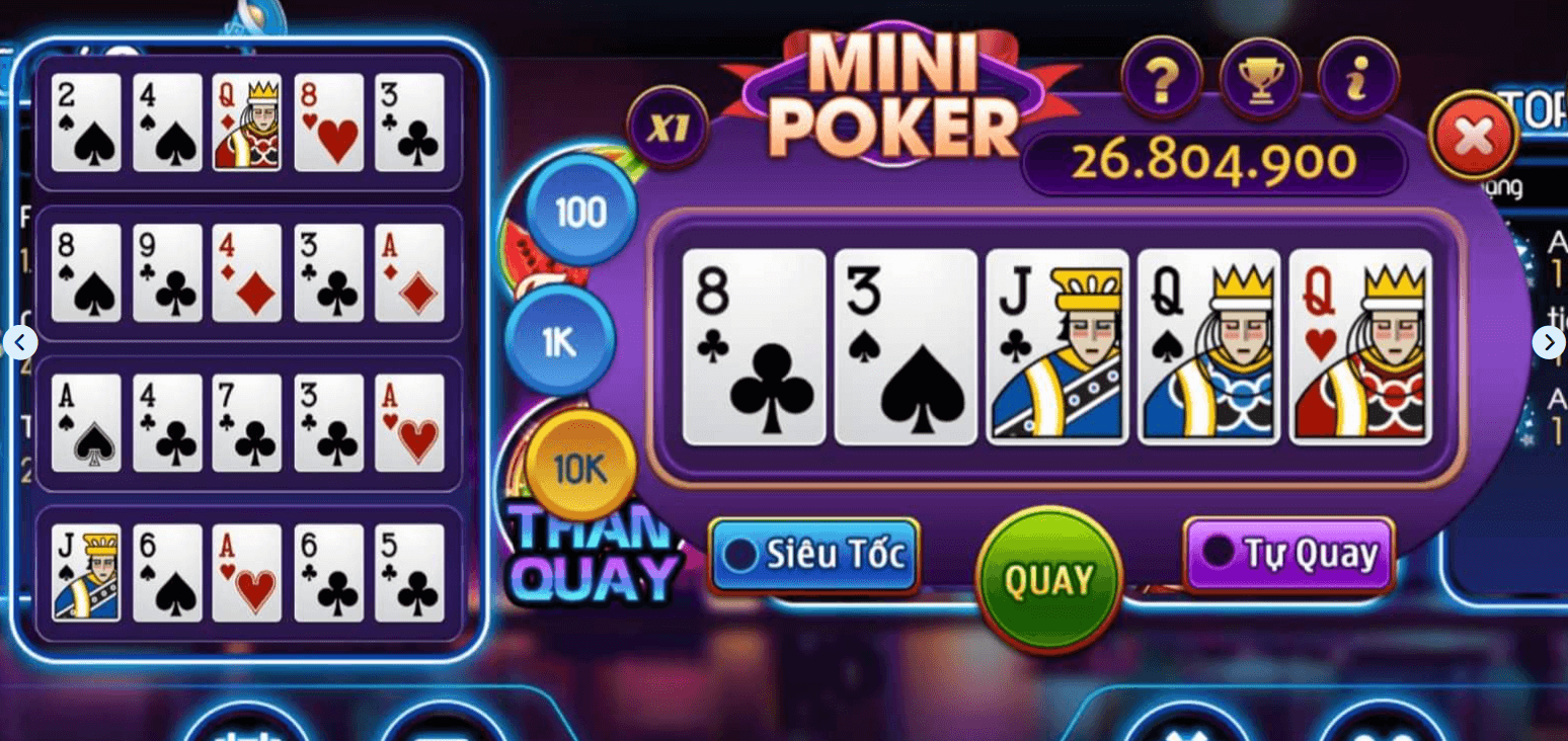 Luật chơi Mini Poker Go789