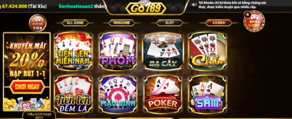 Ưu đãi hấp dẫn tại game bài Go789